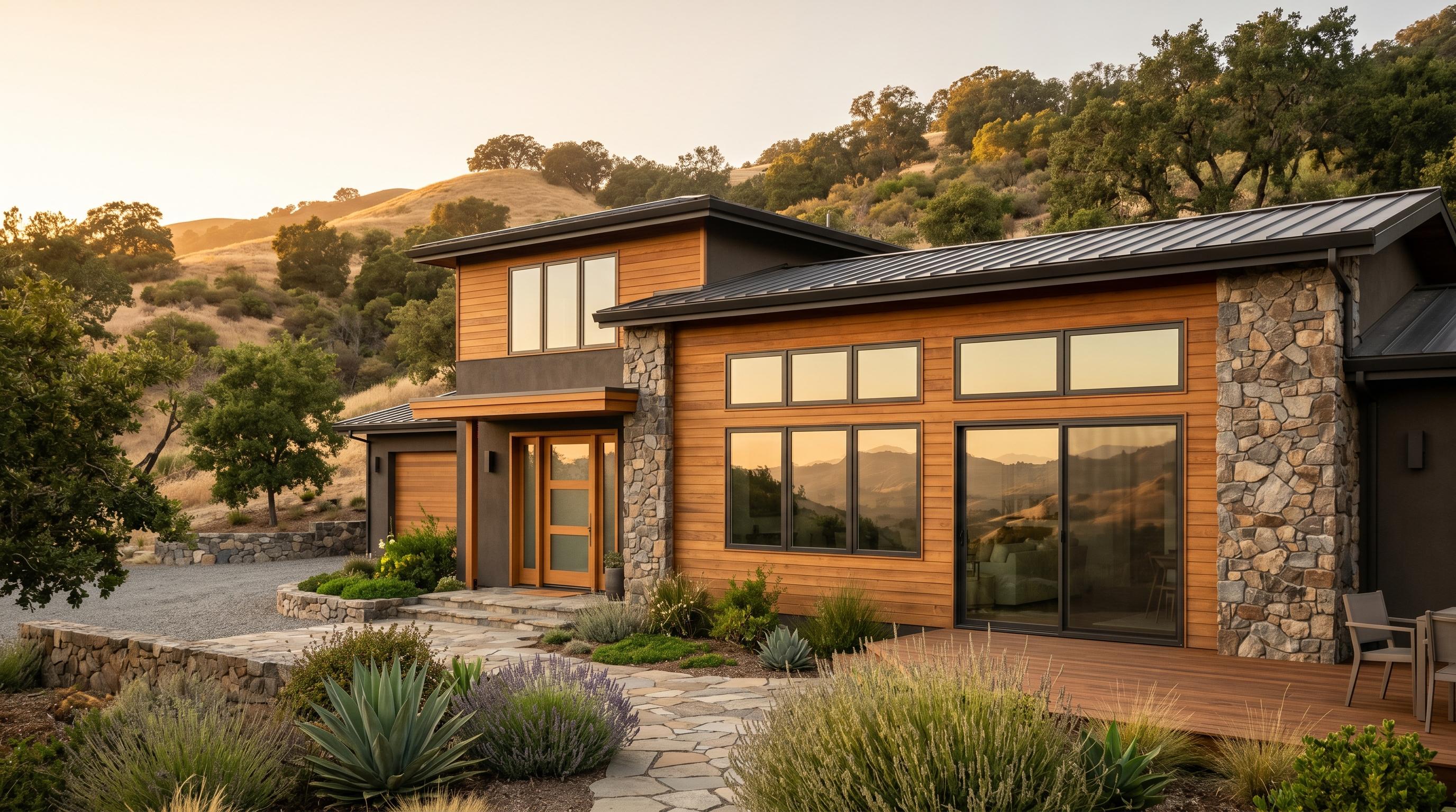 Energy-efficient dual-pane windows on a Sierra Foothills home that may qualify for residential energy tax credits