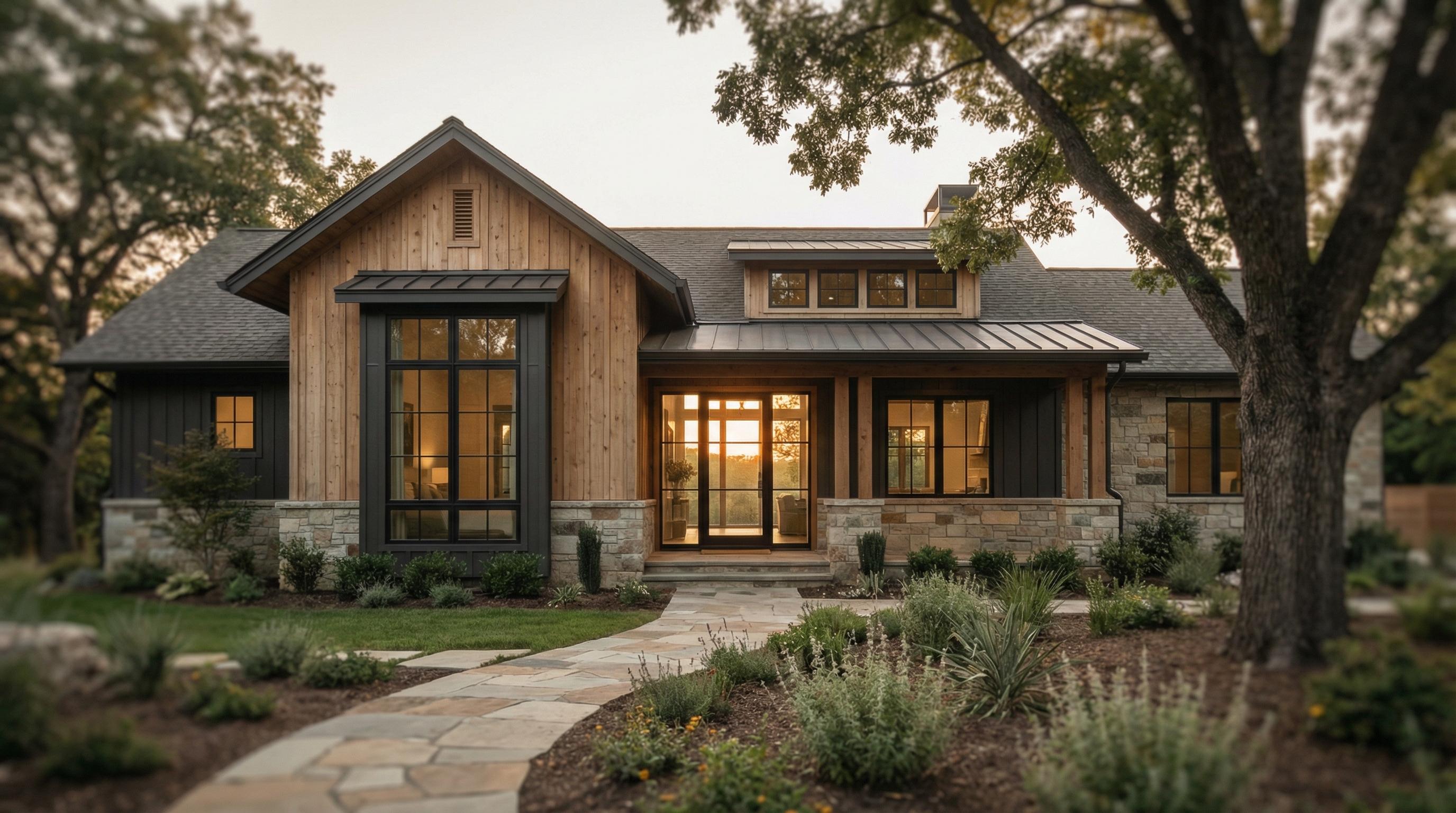 Modern home with energy-efficient windows installed by Colfax Glass